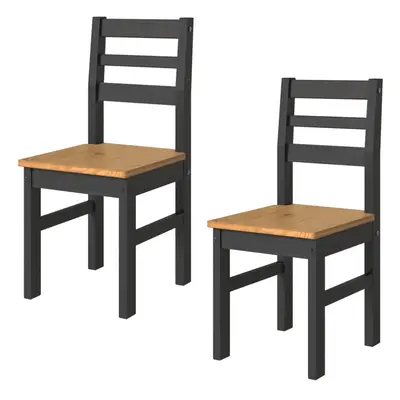 Home Source Corona Linea Black Ladder Back Dining Chairs Pair