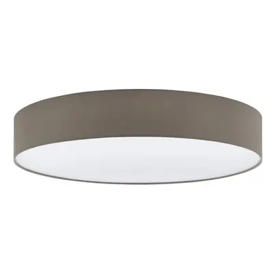 Flush Ceiling Light Colour White Shade Taupe White Fabric Bulb E27 5x25W