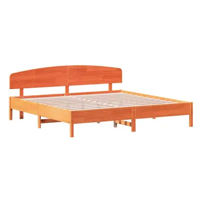 (wax brown, x cm) vidaXL Bed Frame with Headboard Bedstead Bed Base 120x200 cm Solid Wood Pine