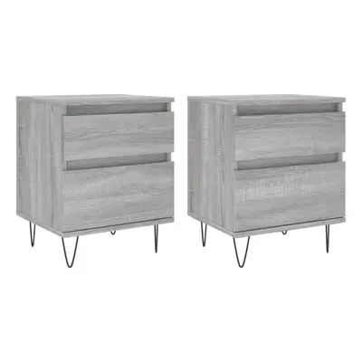 (grey sonoma, pcs) vidaXL Bedside Cabinets Nightstand Side Table Bed Cabinet Engineered Wood