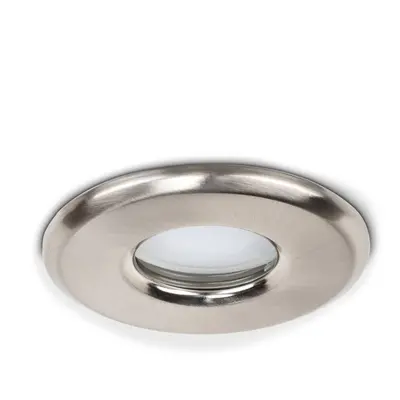 Pack of Bathroom/Shower/Soffit IP65 Rated Brushed Chrome Recessed Ceiling Downlights - Complete 