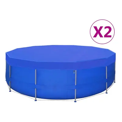 vidaXL 2x Pool Covers PE Round Cover Pool Accessory Cap Shade Ground Cloth