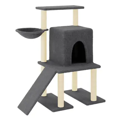 (dark grey) vidaXL Cat Tree Cat Tower with Sisal Scratching Posts Cat Cando Light Grey