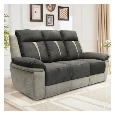 (3 Seater Sofa Only) Fabric Manual Recliner Seater Sofa, Seater Sofa, Chair Grey