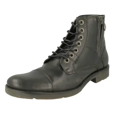 (Black, UK 11) Mens Harley Davidson Lace Up Ankle Boots Maine