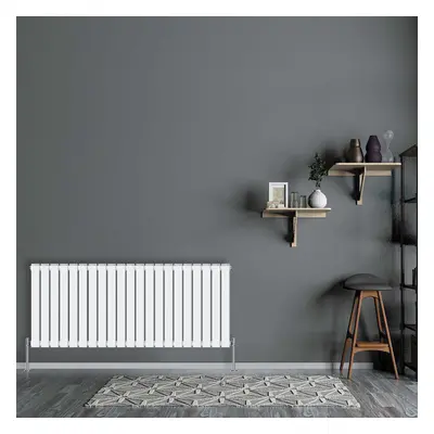 (Horizontal 600x1428mm - Double) NRG Flat Panel Designer Bathroom Central Heating Radiator Gloss