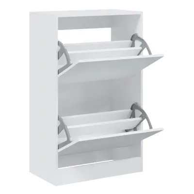 (white, x x 96.5 cm) vidaXL Shoe Cabinet with Flip-Drawers Shoe Storage Shelf Shoe Rack Cupboard