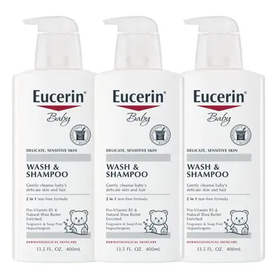 Eucerin, Baby, Wash and Shampoo, Fragrance Freee, 13.5 fl oz (400 ml)