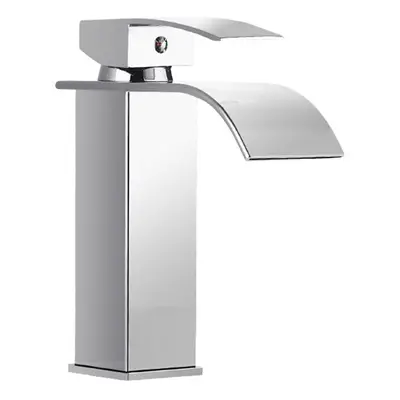 (Short) Bathroom Kitchen Waterfall Faucet Single Handle Sink Stainless Steel Mixer Tap