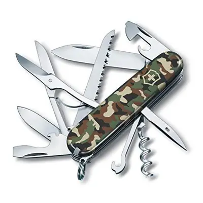 Huntsman Swiss Army Pocket Knife Medium Multi Tool Functions Large Blade Bottle Opener Camouflag