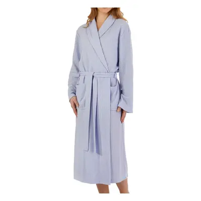 (Blue, Medium - UK 12/14) Slenderella Ladies Lightweight Waffle Shawl Collar Dressing Gown