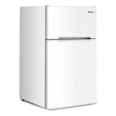 90 Compact Refrigerator Double Door Cooler Small Fridge with Freezer