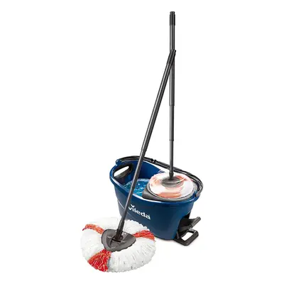 Vileda Turbo EasyWring & Clean Complete Set, Mop and Bucket with Power Spinner, Blue