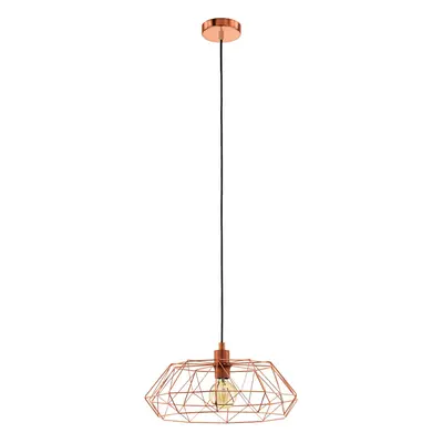 Hanging Ceiling Pendant Light Copper Cage Shade 60W E27 Hallway Feature Lamp