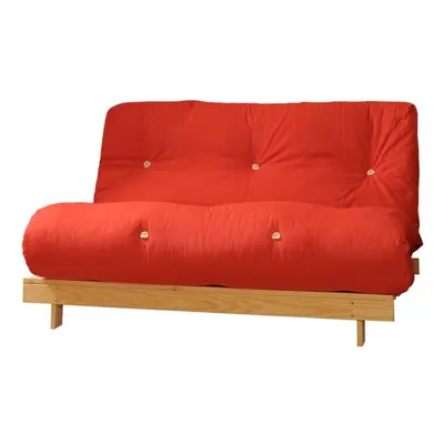 (Red, Small Single) Comfy Living Albury Futon Sofa Bed