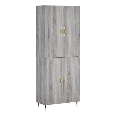 (grey sonoma, doors) vidaXL Highboard Sideboard Storage Cabinet Side Cabinet White Engineered Wo