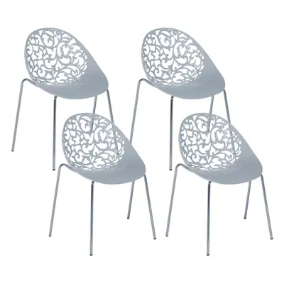 Set of Dining Chairs MUMFORD Light Grey