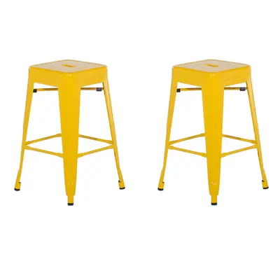 Set of Bar Stools CABRILLO Metal Yellow