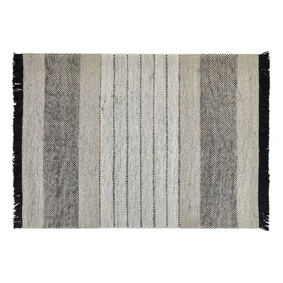 Wool Area Rug x cm Beige and Black YAZLIK