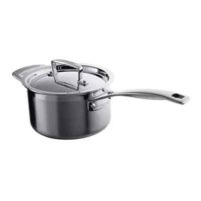 Le Creuset 3-Ply Stainless Steel Saucepan with Lid, x 9.5 cm, Silver