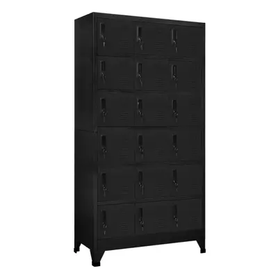 vidaXL Locker Cabinet Black Steel Office Storage Filling Cabinet Furniture