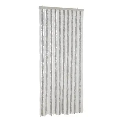 vidaXL Fly Curtain Fly Screen Curtain Light Grey and White 100x200 cm Chenille