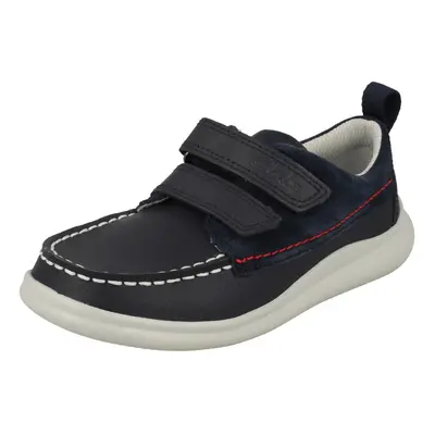 (Navy, UK 13.5 Child) Boys Clarks Casual Light Weight Shoes Cloud Art K - G Fit