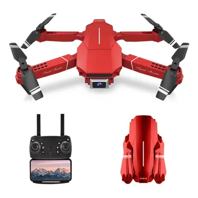 (Red, Batteries) WiFi FPV 4K Drone RC Quadcopter Headless Mode Altitude Hold Gesture Photo Track