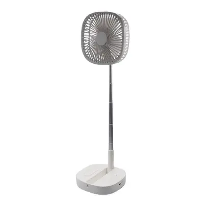 (Grey) Portable Retractable Fan 7200mAh Type-C Rechargeable Gears Timing Storage Fan W/ Remote C