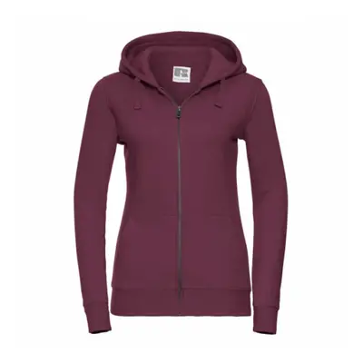 (XL, Burgundy) Russell Ladies Premium Authentic Zipped Hoodie (3-Layer Fabric)