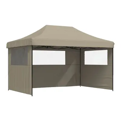 (taupe, with sidewalls) vidaXL Foldable Tent Pop-up Outdoor Party Tent Garden Gazebo Canopy Shel