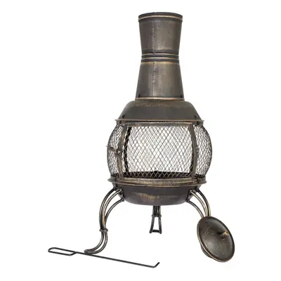 La Hacienda Medium Steel Chiminea - Bronze