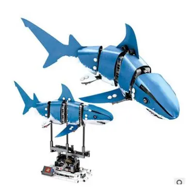 () Robot Shark Swim Fish Gear Power Toy Blocks Toys 342PCs Kid Movable Gift