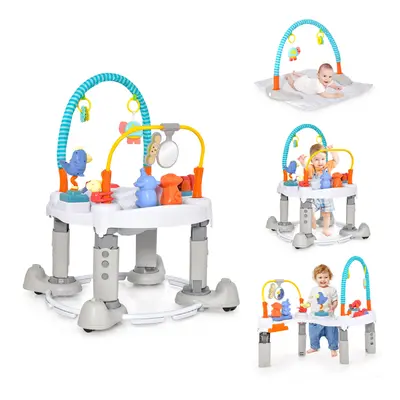 4-In-1 Baby Bouncer Activity Center Learning Center with Walker Bouncing Saucer