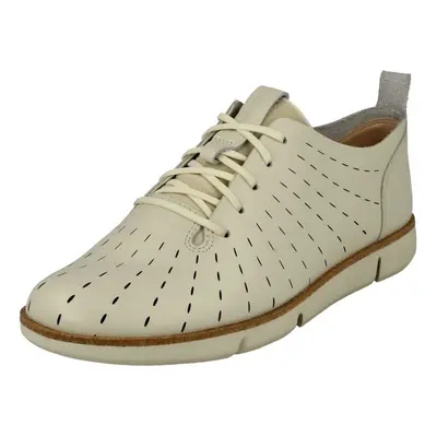 (UK 6, White) Ladies Clarks Casual Lace Up Shoes Tri Etch - D Fit