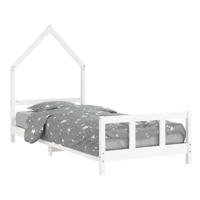 (white, x cm) vidaXL Kids Bed Frame Bedstead Wooden Bed Base Black 80x200 cm Solid Wood Pine