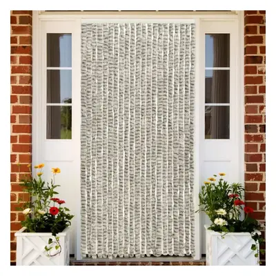 vidaXL Insect Curtain Light and Dark Grey 90x220 cm Chenille Doorway Screen