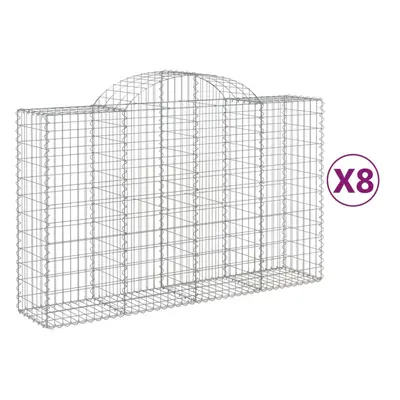 (200 x x 120/140 cm/ pcs) vidaXL Arched Gabion Basket Stone Basket Gabion Retaining Wall Galvani