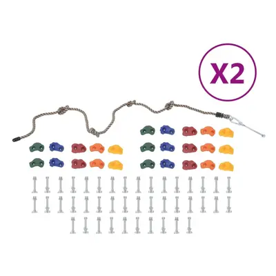 (50) vidaXL 10/20x Climbing Stones Multicolour PE Outdoor Grab Rocks Holding Stones