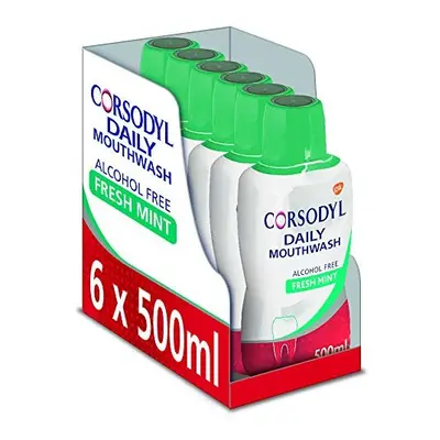 Corsodyl Mouthwash, Alcohol Free Daily Gum Care Mouthwash, Fresh Mint Flavour, ml, Pack of