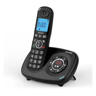 Alcatel XL595 Cordless Phone with Answering Machine, Black