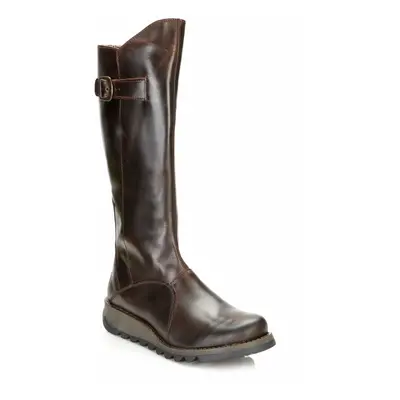 (UK 3) Fly London Womens Dark Brown Mol Leather Boots