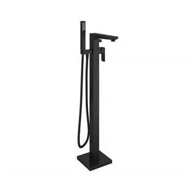 Matte Black Square Modern Freestanding Bath Shower Mixer Tap