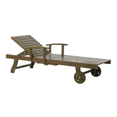 Sun Lounger Wood Dark Wood AMANTEA