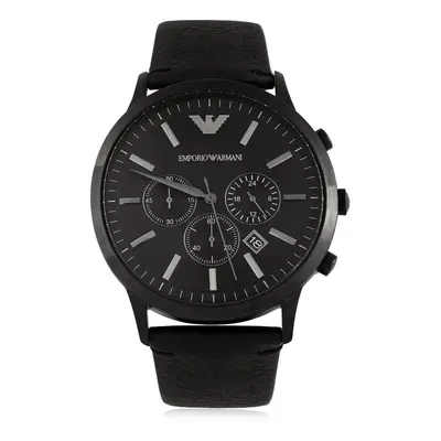 Emporio Armani AR2461 Men's Black Dial Leather Strap Chronograph Watch