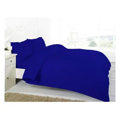 (Super King, Blue) Luxury Duvet Cover Plain 100% Egyptian Cotton Set