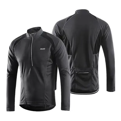 (Dark Grey, 2XL) Men's Long Sleeve Cycling Jersey Lightweight Breathable Quick Dry