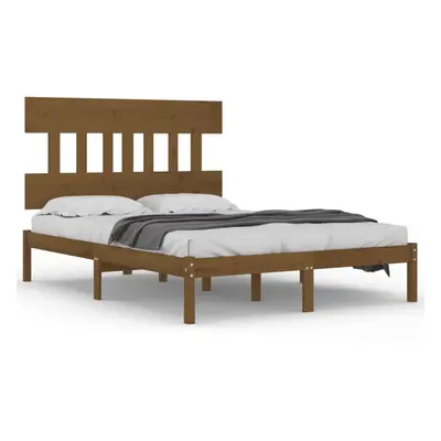 vidaXL Solid Wood Bed Frame Honey Brown 200x200 cm Bedstead Platform Bed Frame