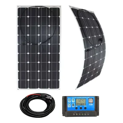 (100w White, Solar Panel & Kit) 30/50/100w Flexible Solar Panel PV Photo-voltaic Boat Marine Car