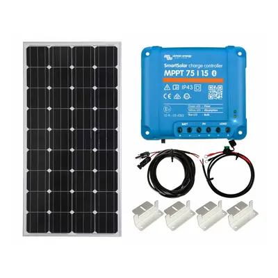 150w Mono Solar Panel Kit Battery Charging MPPT Controller Z-Brackets with Mounting Brackets and